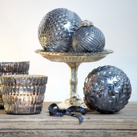 Dark Mirror Glass Baubles 